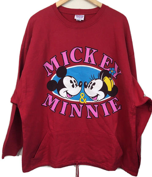 Vintage Disney Store Mickey & Minnie Sweatshirt One Size Graphic Front Love